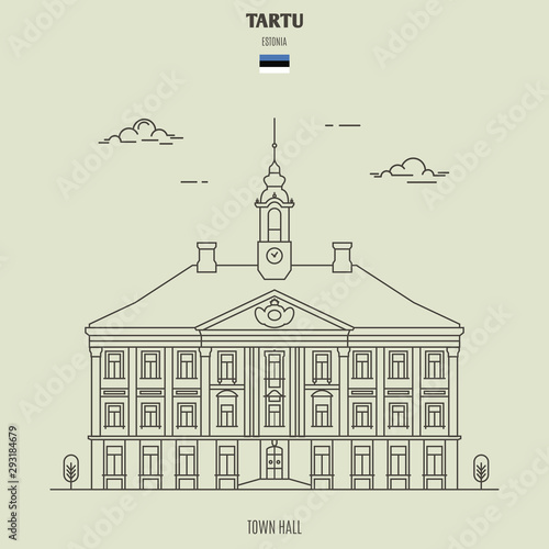 Town Hall in Tartu, Estonia. Landmark icon