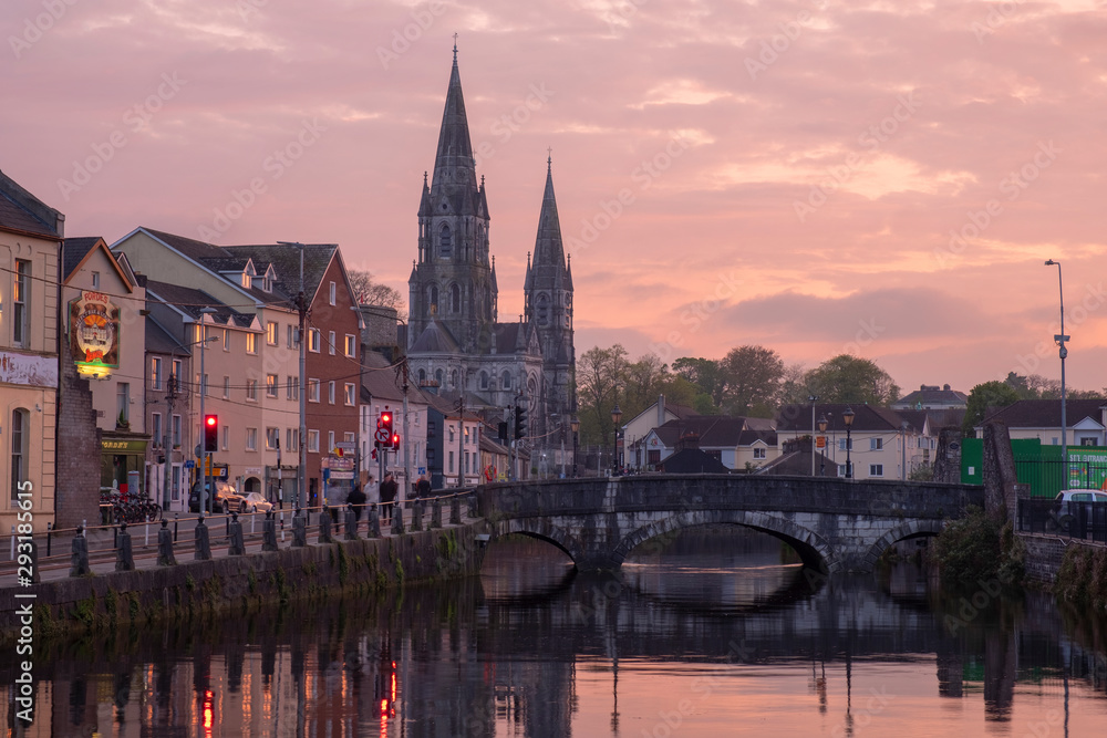 St. Finbarr Cathedral at sunset. Cork, Ireland. April 2019 St. Finbarr Cathedral at sunset. Cork, Ireland. April 2019