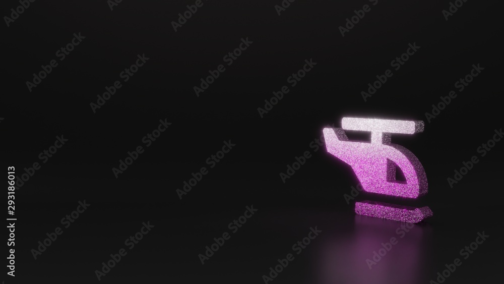 science glitter symbol of helicopter icon 3D rendering science glitter symbol of helicopter icon 3D rendering