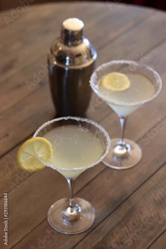 Lemon Drop Martini with shaker