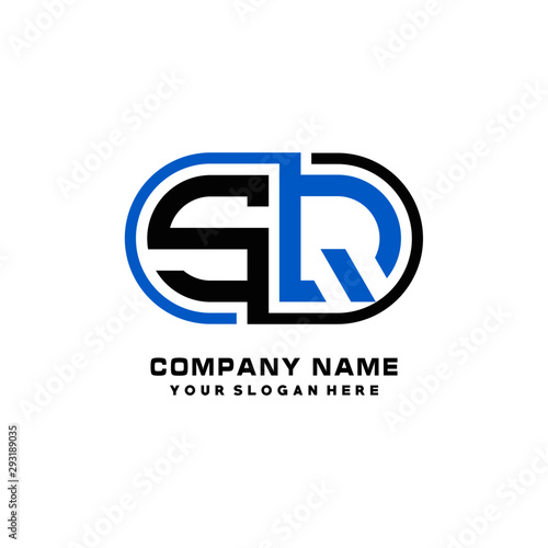 Free Download SQ initial letters looping linked oval elegant logo blue, black - GFXLoad