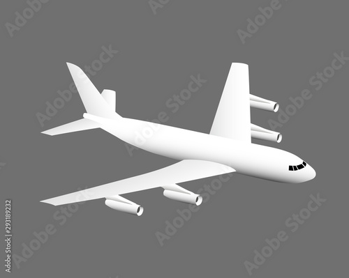 white airplane. jet aircraft vector illustration