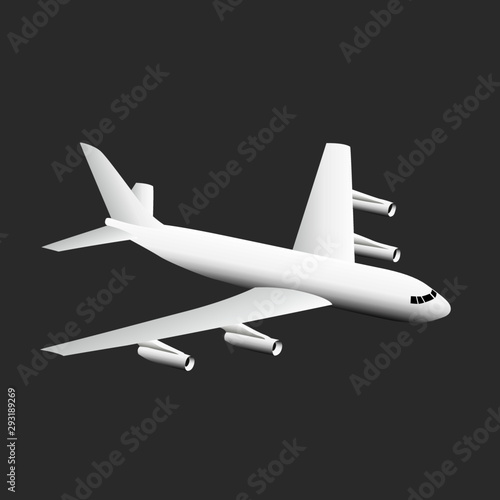 white airplane. jet aircraft vector illustration