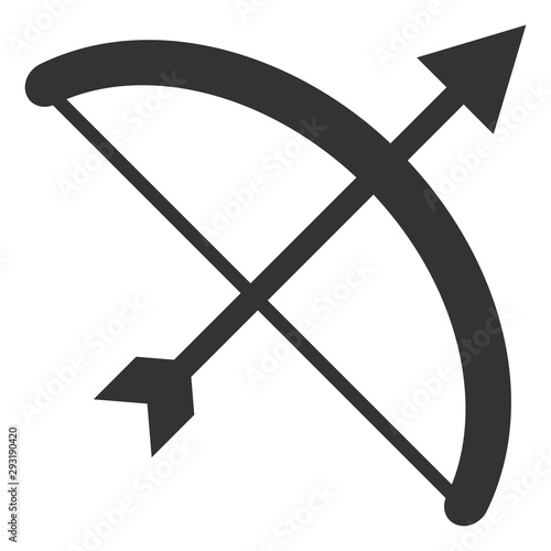 Vector archery bow flat icon. Vector pictogram style is a flat symbol archery bow icon on a white background.