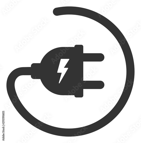 Vector electric adapter flat icon. Vector pictograph style is a flat symbol electric adapter icon on a white background.