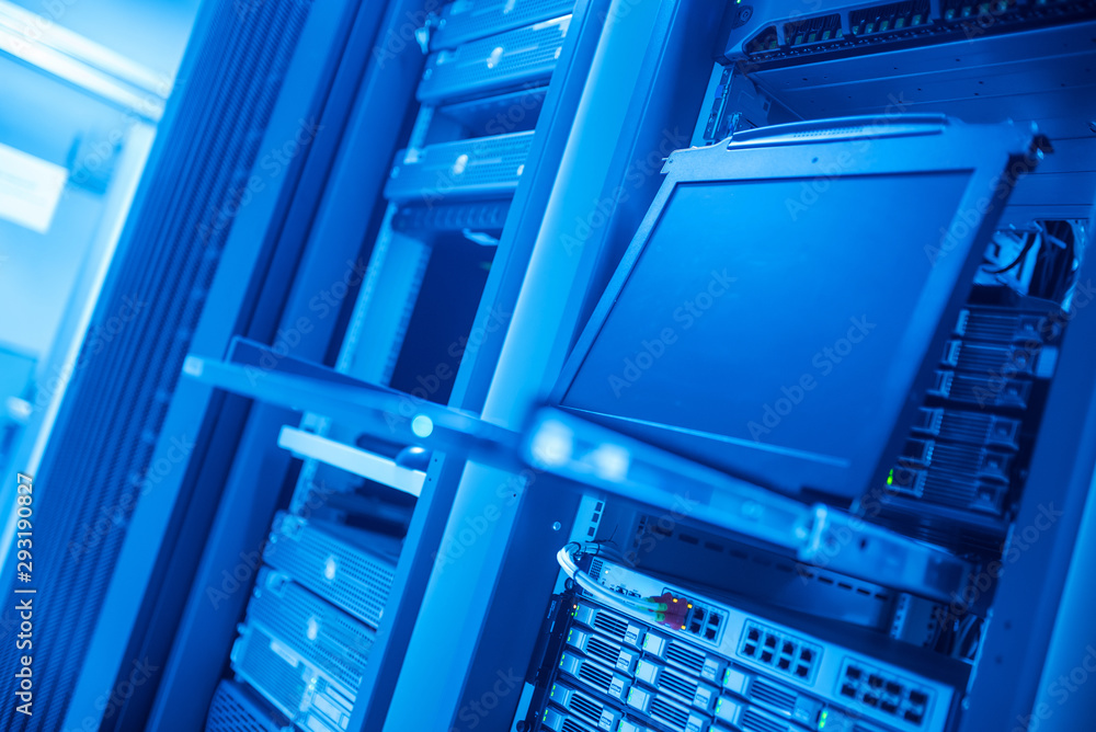 The server room tells the computer server that is working continuously. Convey the power and progress. The server room tells the computer server that is working continuously. Convey the power and progress.