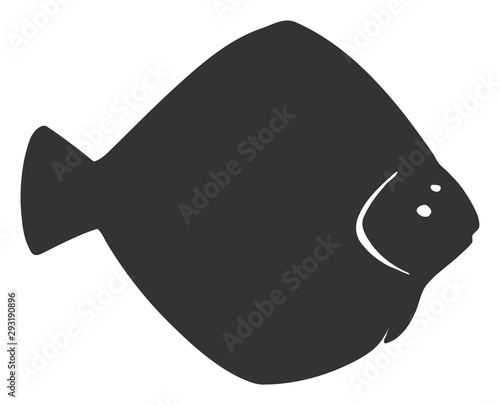 Vector flounder fish flat icon. Vector pictogram style is a flat symbol flounder fish icon on a white background.