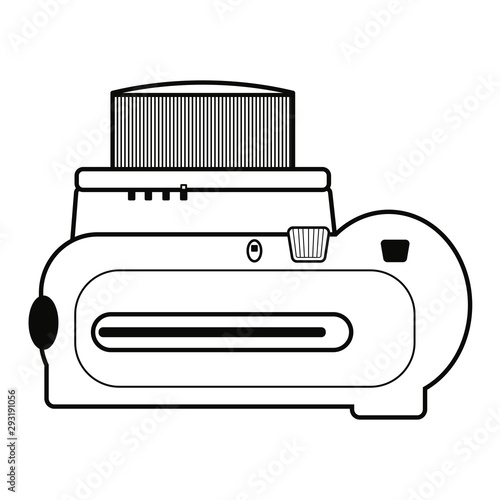 Vintage instant camera vector illustration, viewed from the top.