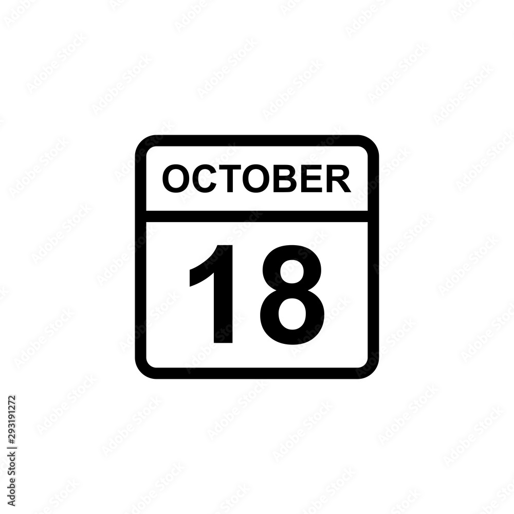 calendar - October 18 icon illustration isolated vector sign symbol calendar - October 18 icon illustration isolated vector sign symbol