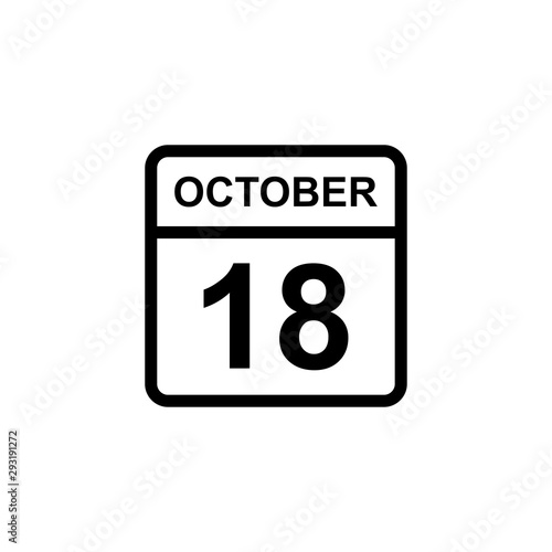 Free Download calendar - October 18 icon illustration isolated vector sign symbol - GFXLoad