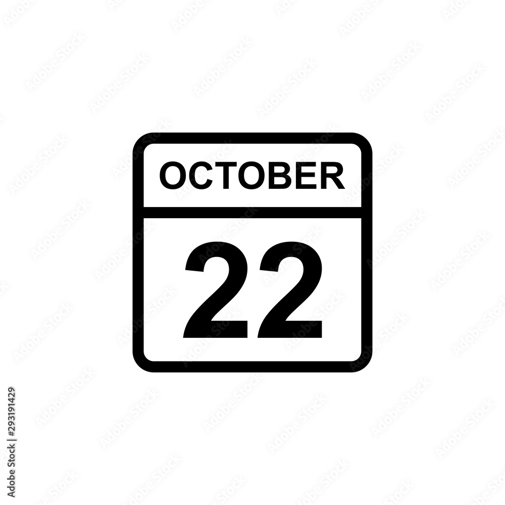 calendar - October 22 icon illustration isolated vector sign symbol calendar - October 22 icon illustration isolated vector sign symbol