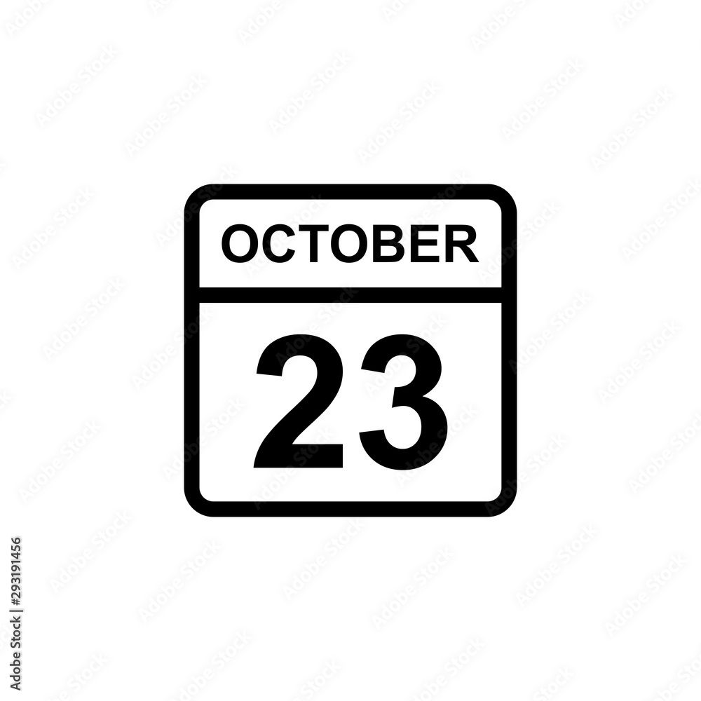 calendar - October 23 icon illustration isolated vector sign symbol calendar - October 23 icon illustration isolated vector sign symbol