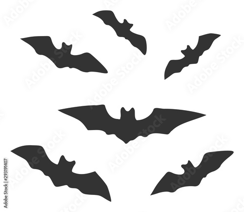 Vector halloween bats flat icon. Vector pictograph style is a flat symbol halloween bats icon on a white background.