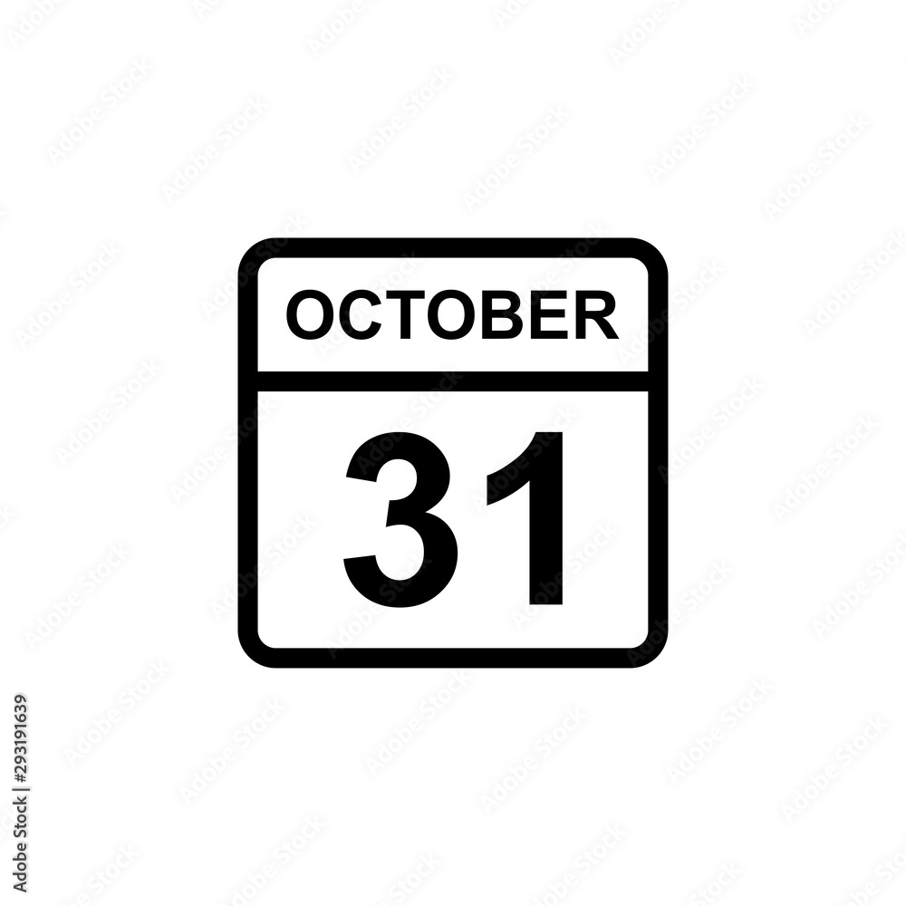 calendar - October 31 icon illustration isolated vector sign symbol calendar - October 31 icon illustration isolated vector sign symbol