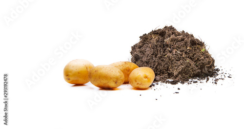 Kartoffeln in Jutesack auf Weißem Hintergrund