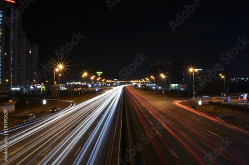 traffic in city at night