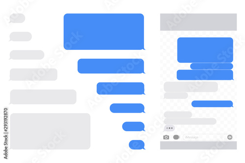 Message bubbles design template for messenger chat or website. Modern vector illustration flat style