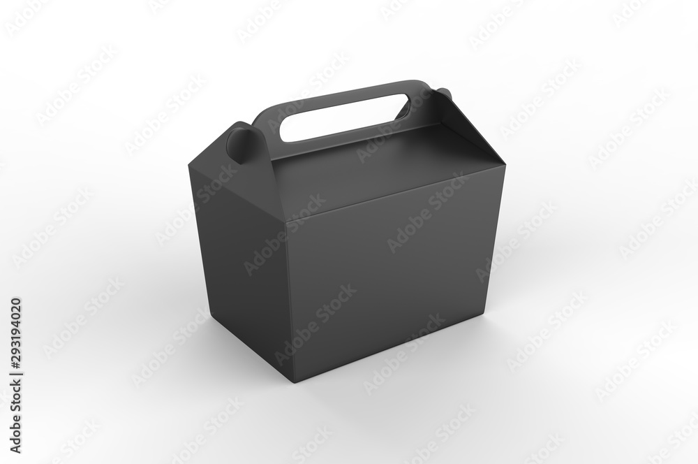 Fototapeta premium Realistic take away food box mock up set isolated on white background 3d render illustration.