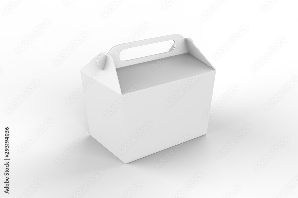Realistic take away food box mock up set isolated on white background 3d render illustration. Realistic take away food box mock up set isolated on white background 3d render illustration.