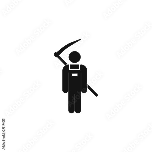 farmer with a scythe icon. Element of farm for mobile concept and web apps. Icon for website design and development, app development. Premium icon