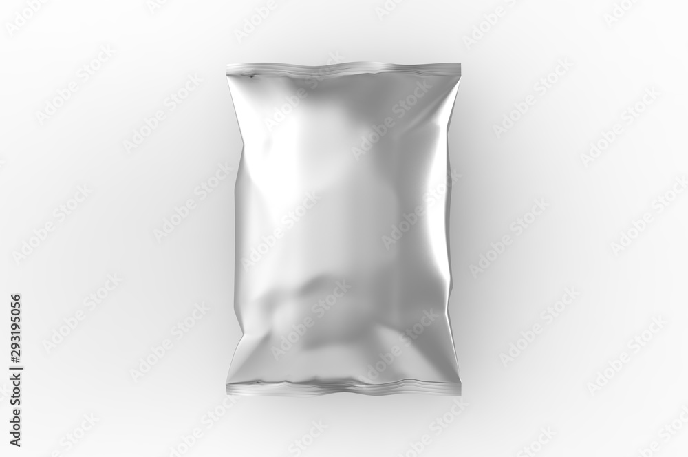 Blank Plastic Snack Package Template. 3d render illustration. Blank Plastic Snack Package Template. 3d render illustration.
