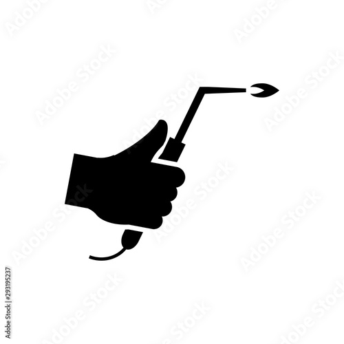 industry icon : hand and welding