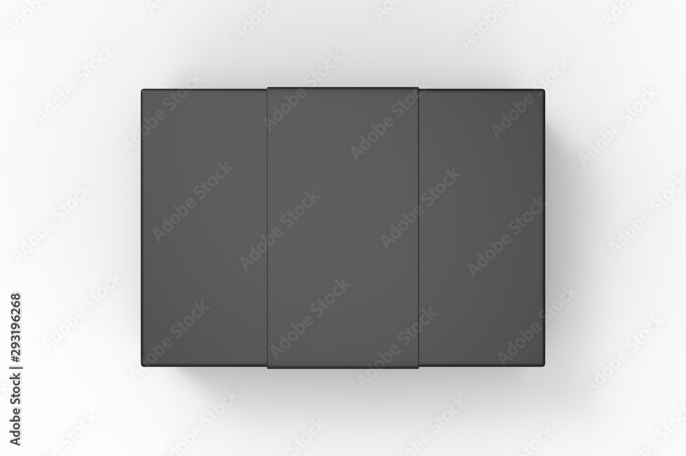Blank neck box with paper ribbon label. 3d render illustration. Blank neck box with paper ribbon label. 3d render illustration.