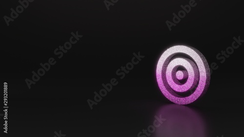 science glitter symbol of target  icon 3D rendering