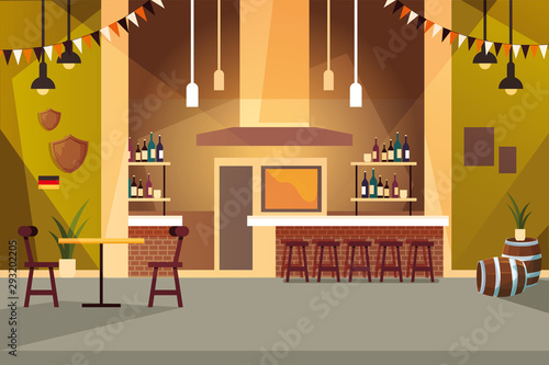 drinking establishment and shelves with alcohol bottles