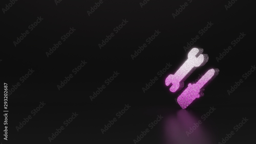 science glitter symbol of tools icon 3D rendering