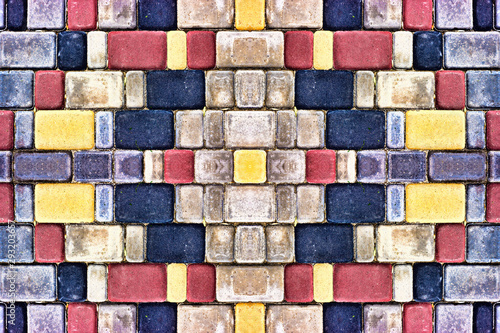 Outdoor street Decorative tiles with geometric pattern texture mosai