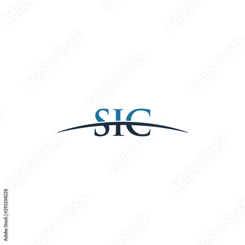 Initial letter SIC, overlapping movement swoosh horizon logo company design inspiration in red and dark blue color vector