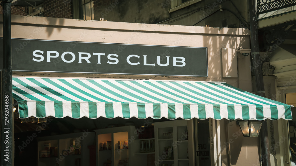 Naklejka premium Street Sign Sports Club