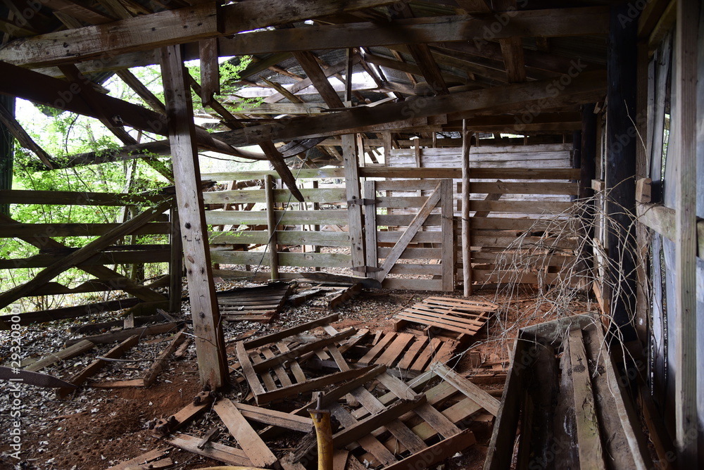 Old Barn with broken wood