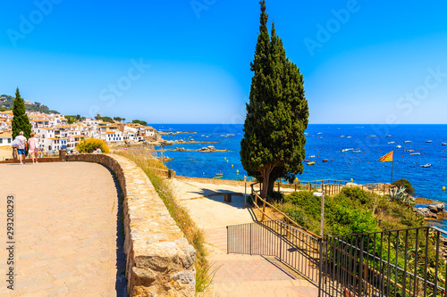 Seaside promenade in Calella de Palafrugell town, Costa Brava, Catalonia, Spain