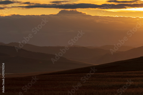 Typical Mongolian landscape near Ulaanbaatar