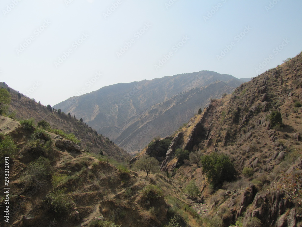 View of the Mountains in the Shirkent National Park in Tajikistan