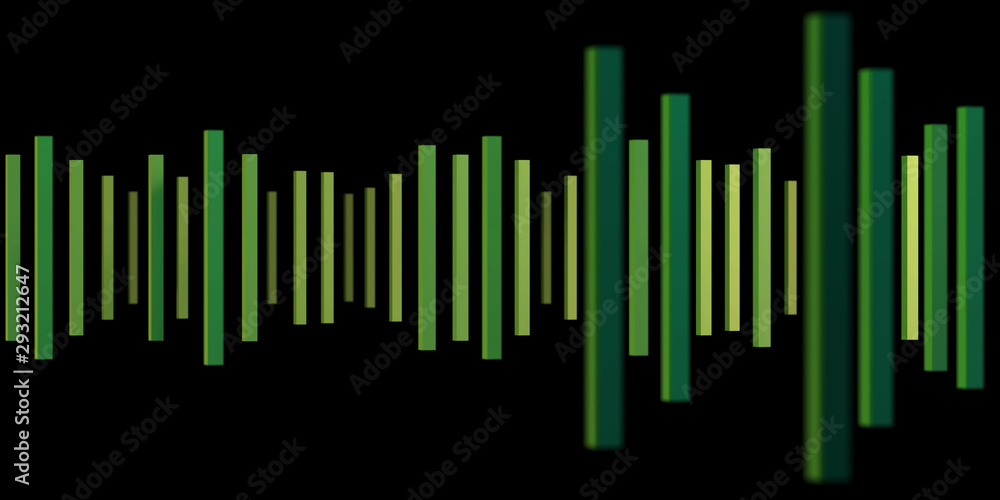 Music abstract background with green dynamic waves. Sound waves template. music equalizer. 3d rendering Music abstract background with green dynamic waves. Sound waves template. music equalizer. 3d rendering