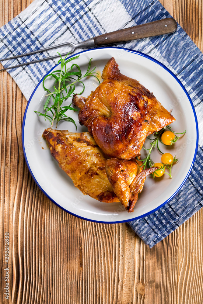 Chicken quarters baked. Chicken quarters baked.