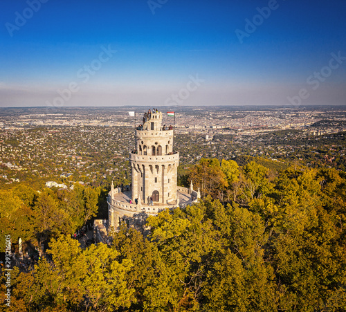 Aerial view on the Elizabeth Lookout in Budapest
