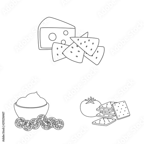 Isolated object of taste and crunchy symbol. Set of taste and cooking vector icon for stock.