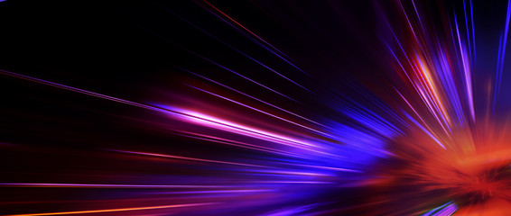 Panoramic high speed technology concept, light abstract background