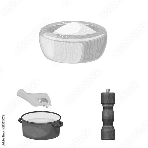 Vector design of salt and food icon. Set of salt and mineral stock vector illustration.