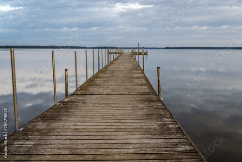 Platform at Wielimie Lake  near Szczecinek  Poland .