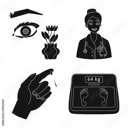 Isolated object of healthcare and medicine logo. Collection of healthcare and diabetes stock vector illustration.