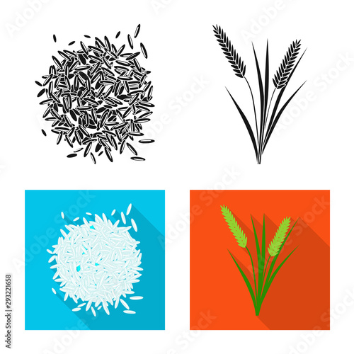 Vector design of crop and ecological symbol. Set of crop and cooking stock symbol for web.