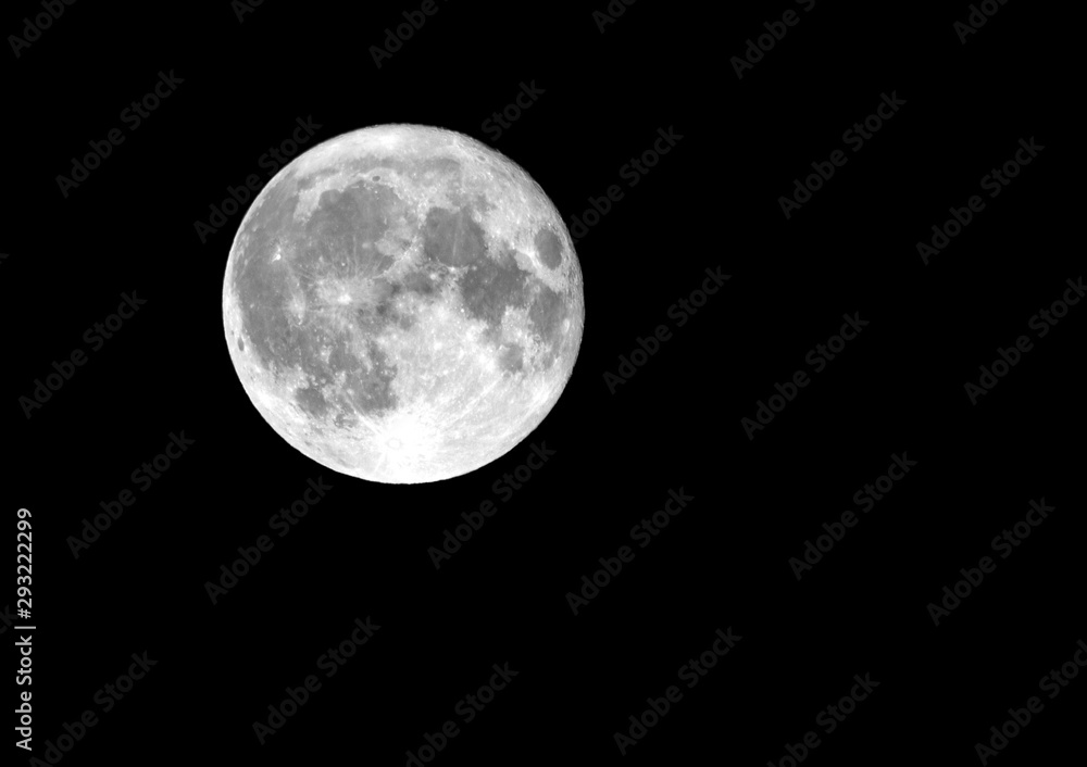 Obraz premium Half Moon Background being Earth's only permanent natural satellite