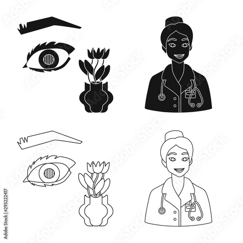 Vector design of diet and treatment symbol. Collection of diet and medicine vector icon for stock.