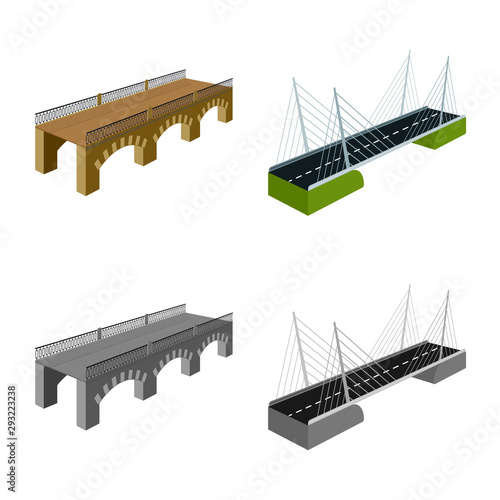 Isolated object of connection and design symbol. Collection of connection and side stock vector illustration.