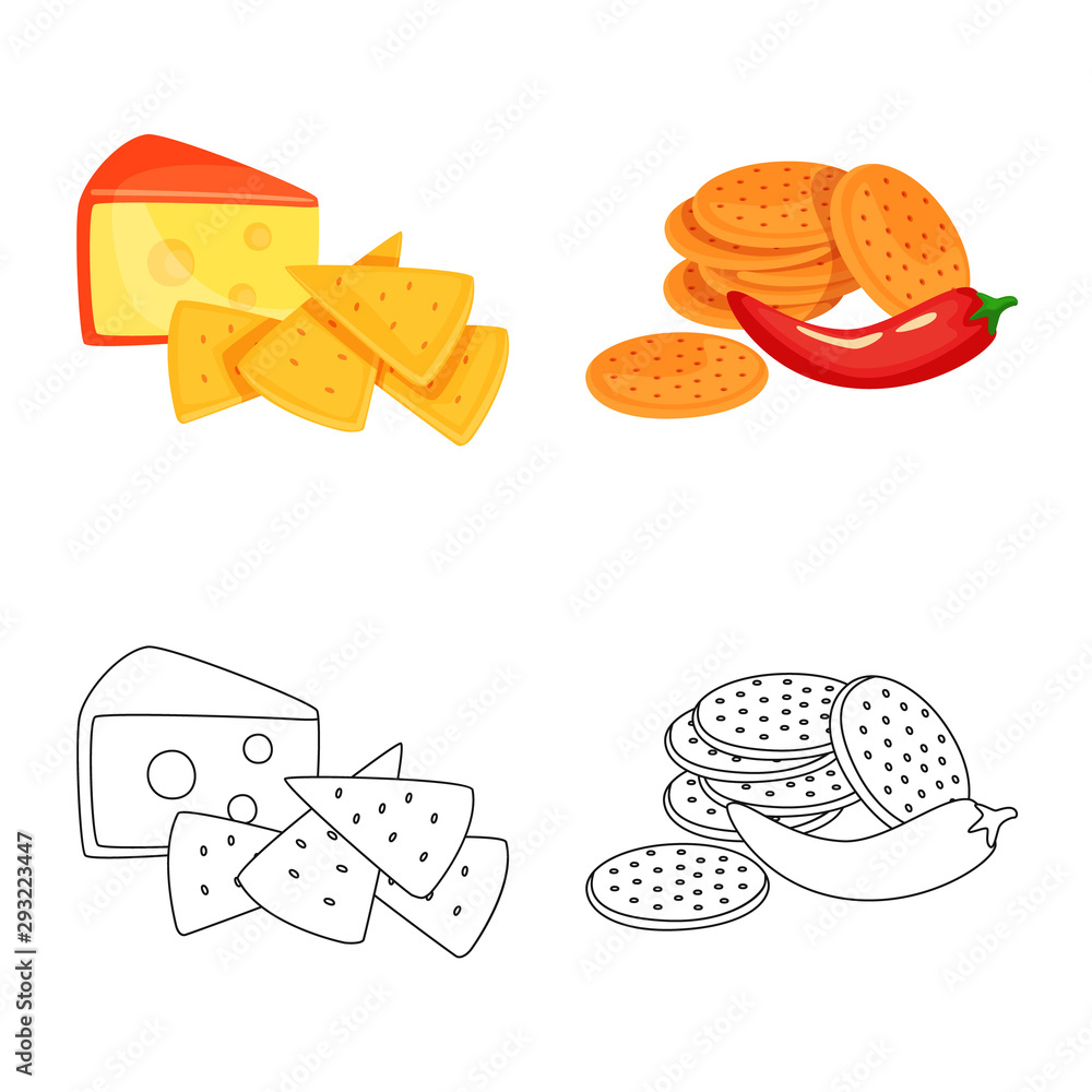 Isolated object of taste and seasonin logo. Set of taste and organic stock vector illustration.